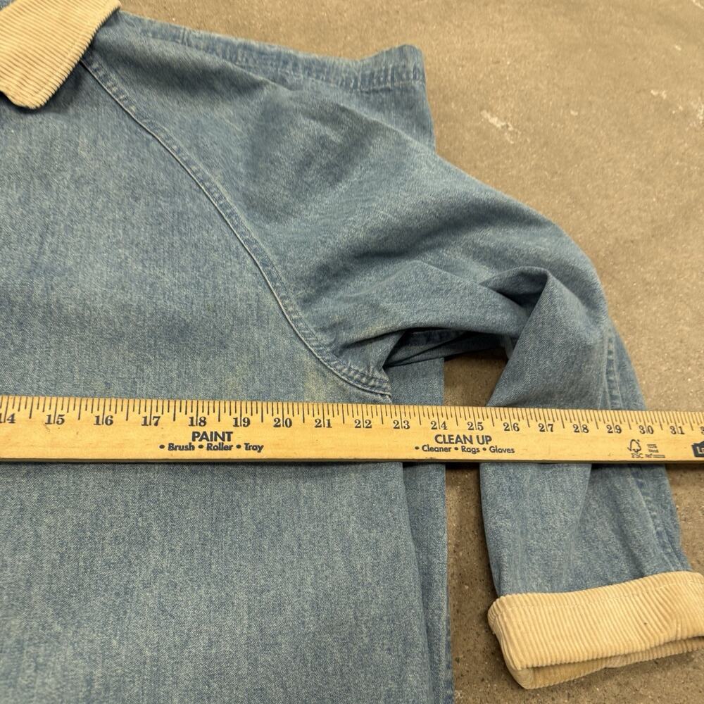 Vintage 80s 90s LL Bean Long Duster Denim Barn Hutning Coat Womens Medium USA - Picture 8 of 11